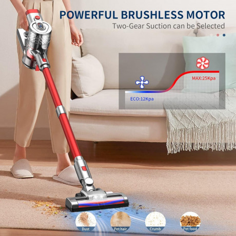 IAB IAB Akku-Hand-und Stielstaubsauger, 300,00 W, Beutellos, 25000PA 300W Starker Saugleistung, 6 in 1 Ultraleiser Vacuum Cleaner Беспроводной ручной и стержневой пылесос IAB, 300,00 Вт, без мешка, 25000 Па, высокая мощность всасывания 300 Вт, сверхтихи