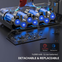 IAB IAB Akku-Hand-und Stielstaubsauger, 300,00 W, Beutellos, 25000PA  300W Starker Saugleistung, 6 in 1 Ultraleiser Vacuum Cleaner  Беспроводной ручной и стержневой пылесос IAB, 300,00 Вт, без мешка, 25000 Па, высокая мощность всасывания 300 Вт, сверхтихи