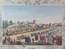Картина винтажная "Первая железная дорога Германии", Нюрнберг-Фюрт, 7 декабря 1835 г., в деревянной рамке, 31,5 x 26 x 2 см, Германия, 1960-70гг.