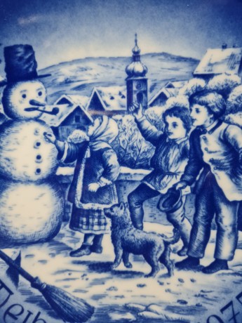 Bareuther Bavaria Декоративная тарелка "Снеговик", 20см, Германия, 1975г.