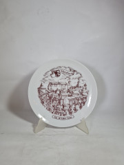 Тарелка декоративная винтажная Mitterteich Bavaria &quot;Нюрнберг. 10 лет верности&quot;, сувенирная, фарфор, 24.5 см, Германия, 1980-90гг.