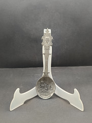 Ложка винтажная WMF Zinn &quot;Замок Штольценфельс&quot;, юбилейная, олово, 19 см, Германия, 1987 год.