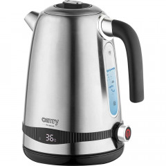 Camry Camry Wasserkocher CR 1291 Edelstahl-Wasserkocher 1,7 Liter mit LCD-Display, Temperaturregler, Warmhaltefunktion  Чайник Camry CR 1291 Чайник из нержавеющей стали 1,7 литра с ЖК-дисплеем, регулировкой температуры, функцией поддержания тепла