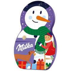 Milka Adventskalender 3STK Авдент-календарь 2024 Снеговик, 24 сладких сюрприза, ‎28см x 43см, 3 штуки 213 грамм