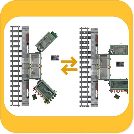 myBrickZ Klemmbausteineset Grosser Bahnhof mit niedlichem Blumenladen Набор зажимных блоков Большая железнодорожная станция с симпатичным цветочным магазином