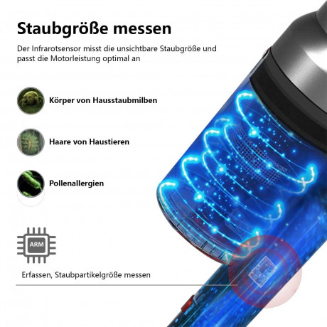 iceagle iceagle Akku-Stielstaubsauger Akku Staubsauger, 4 in 1 Staubsauger Kabellos, 27000Pa Saugleistung, 250,00 W, beutellos, 45 Min. Laufzeit, knickbares Rohr, inkl. umfangreichen Zubehor Staubsauger-A Беспроводной пылесос Iceagle, пылесос 4 в 1, беспр