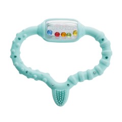 Curaprox Baby-Beissring mit Rassel  Lernzahnburste Детское кольцо для прорезывания зубов с обучающей зубной щеткой-погремушкой