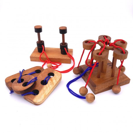 ROMBOL Seilpuzzle-Set mit unterschiedlichen Веревочный пазл с разными