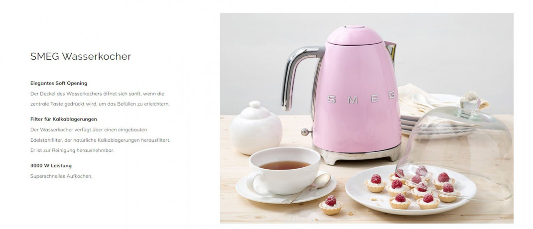 SMEG SMEG Wasserkocher SMEG Wasserkocher Edelstahl 1,7 L Fassung, 2400 W, Wasser Kocher, 2400,00 W, 360° Basis, BPA- Frei, elektrischer Чайник SMEG Чайник SMEG, нержавеющая сталь, емкость 1,7 л, 2400 Вт, водоварка, 2400,00 Вт, основание 360°, без BPA, эл