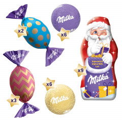 Milka Adventskalender 5STK Авдент-календарь 2024 Снеговик, 24 сладких сюрприза, ‎28см x 43см, 5 штук х 213 грамм