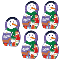 Milka Adventskalender 5STK Авдент-календарь 2024 Снеговик, 24 сладких сюрприза, ‎28см x 43см, 5 штук х 213 грамм