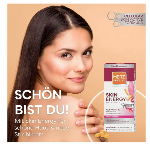 Merz Spezial Skin Energy 30st, Капсулы для кожи после 40 лет, с Q10, витамином В12 и антиоксидантами, 30 шт