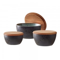 Bitz Bitz Gastro black / green Schussel mit Deckel Set 3-tlg. d: 10 cm / 12 cm / 14 cm Bitz Gastro черная/зеленая миска с крышкой, комплект из 3 предм. д: 10см / 12см / 14см