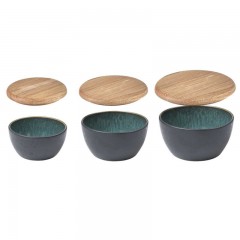 Bitz Bitz Gastro black / green Schussel mit Deckel Set 3-tlg. d: 10 cm / 12 cm / 14 cm Bitz Gastro черная/зеленая миска с крышкой, комплект из 3 предм. д: 10см / 12см / 14см