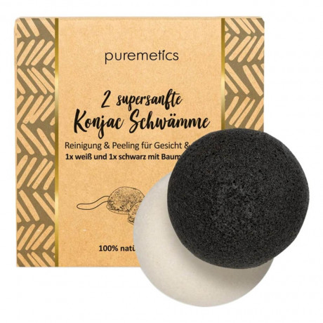 puremetics Konjac Schwamme supersanft 2Stk.  Спонжи Konjac супермягкие 2 шт.