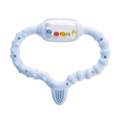 Curaprox Baby-Beissring mit Rassel  Lernzahnburste Детское кольцо для прорезывания зубов с обучающей зубной щеткой-погремушкой