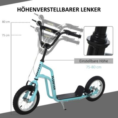 HOMCOM Kinderroller mit hohenverstellbaren Lenker Детский самокат с регулируемым по высоте рулем.