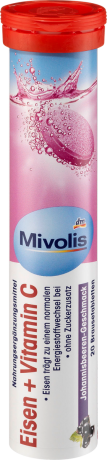 Mivolis Eisen Железо + Витамин C Шипучие таблетки, 20 шт