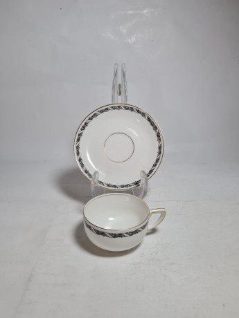 Кофейная пара винтажная Rosenthal Selb Bavaria в сине-золотистых тонах, фарфор, Германия, 1960-70гг.