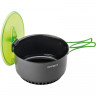 OPTIMUS OPTIMUS Topf-Set Camping Kochset Terra Camp 4 Geschirr, Kuche Topf Pfanne Alu 1,16 kg grun / schwarz Набор кастрюль OPTIMUS, походный набор для приготовления пищи Terra Camp, 4 блюда, кухонная кастрюля, алюминий, 1,16 кг