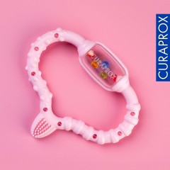 Curaprox Baby-Beissring mit Rassel  Lernzahnburste Детское кольцо для прорезывания зубов с обучающей зубной щеткой-погремушкой