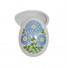 Шкатулка винтажная Gerold в форме яйца с крышкой, декор синие цветы, фарфор, 15 x 11 x 11 см, Германия, 1960-1970гг.