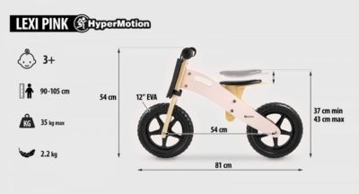 HyperMotion Mini Laufrad Holz mit Schaumrader ohne Pedale Мини беговел из дерева с пенопластовыми колесами без педалей