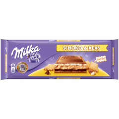 Milka Schoko & Keks Альпийский молочный шоколад с начинкой и бисквитом 300г
