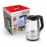 GOURMETmaxx GOURMETmaxx Wasserkocher Glas-Wasserkocher 1,7l Edelstahl/schwarz, 1.7 l, 2200,00 W  Чайник GOURMETmaxx стеклянный чайник 1,7л нержавеющая сталь/черный, 1,7 л, 2200,00 Вт