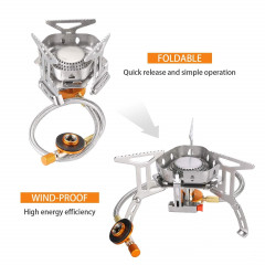 Haiaveng Haiaveng Gaskocher Campingkocher, Winddichter Tragbarer Campingkocher, 3500W Gaskocher, Klein Faltbar Camping Gaskocher fur Camping Picknick  Газовая плита Haiaveng, походная плита, ветрозащитная портативная походная плита, газовая плита мощность