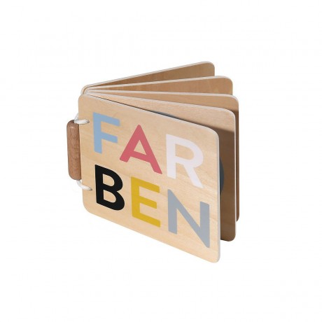 KINDSGUT Holzbuch Farben Babybucher Деревянные книги раскрашивают детские книги