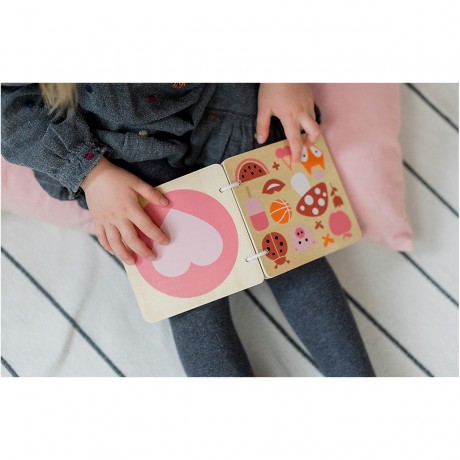 KINDSGUT Holzbuch Farben Babybucher Деревянные книги раскрашивают детские книги