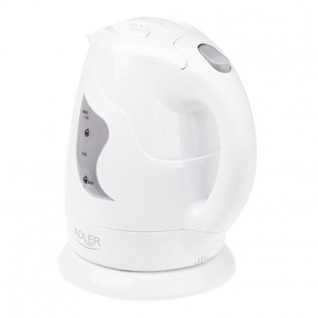 Adler Adler Wasserkocher AD 08w, 1 l, 850,00 W, kabellos, mit Abschaltautomatik, fur Reisen, Weiss  Чайник Adler AD 08w, 1 л, 850,00 Вт, беспроводной, с автоотключением, для путешествий, белый