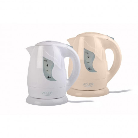 Adler Adler Wasserkocher AD 08w, 1 l, 850,00 W, kabellos, mit Abschaltautomatik, fur Reisen, Weiss  Чайник Adler AD 08w, 1 л, 850,00 Вт, беспроводной, с автоотключением, для путешествий, белый