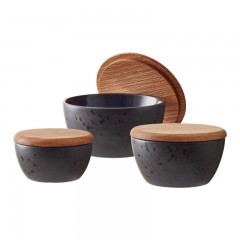 Bitz Bitz Gastro black / dark blue Schussel mit Deckel Set 3-tlg. d: 10 cm / 12 cm / 14 cm Bitz Gastro черная/темно-синяя миска с крышкой, комплект из 3 предм. д: 10см / 12см / 14см