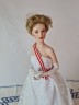 FRANKLIN HEIRLOOM DOLLS Фарфоровая Коллекционная Кукла в белом платье, 44см х 20 см, 1980-90гг.