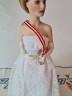 FRANKLIN HEIRLOOM DOLLS Фарфоровая Коллекционная Кукла в белом платье, 44см х 20 см, 1980-90гг.
