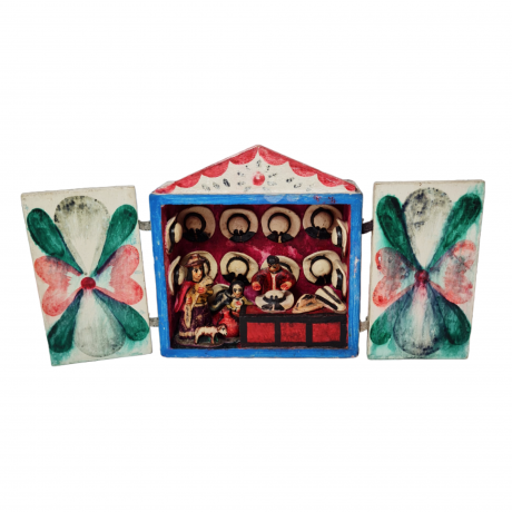 Композиция винтажная Retablos "Магазин шляпок", гипс, ручная роспись, 16 x 8 x 17,5 см, Германия, 1960-70гг.