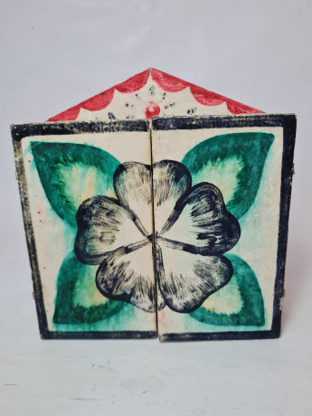 Композиция винтажная Retablos "Магазин шляпок", гипс, ручная роспись, 16 x 8 x 17,5 см, Германия, 1960-70гг.