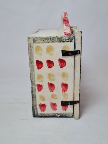 Композиция винтажная Retablos "Магазин шляпок", гипс, ручная роспись, 16 x 8 x 17,5 см, Германия, 1960-70гг.