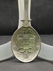 Ложка винтажная WMF Zinn &quot;Замок Линдерхоф&quot;, юбилейная, олово, 19 см, Германия, 1986 год.
