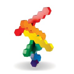 SINASPIELZEUG Holzspielzeug Bausteinspiel Honeycomb 7 Steine Деревянная игрушка строительный блок игра Соты 7 кирпичей