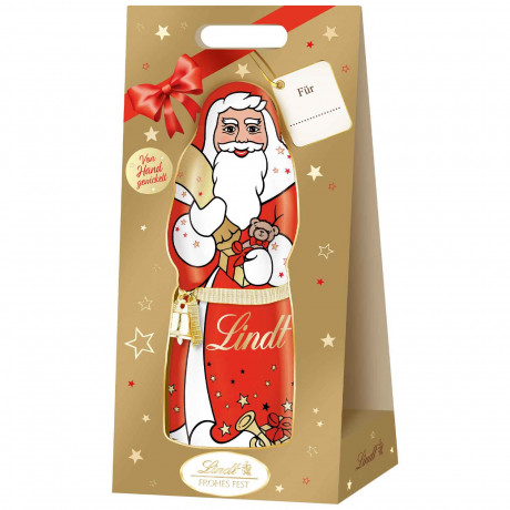 Lindt Weihnachtsmann 1kg, Шоколадный Дед Мороз 43см в подарочной упаковке,1кг