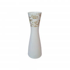 Ваза винтажная Rosenthal Studio, белый фарфор с позолоченным рисунком птиц и растений, 22 x 8 см, Германия, 1960-70гг.