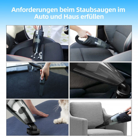CkeyiN CkeyiN Akku-Handstaubsauger fur Haus/Auto Kabellos Nass-Trocken-Nutzung Staubsauger, 120,00 W, mit Beutel, 20 Min. Laufzeit Беспроводной ручной пылесос CkeyiN для дома/автомобиля, беспроводной пылесос для влажной и сухой уборки, 120,00 Вт, с мешко