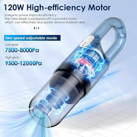 Tisoutec Tisoutec Akku-Handstaubsauger Handstaubsauger,Autostaubsauger 12000Pa Mit 6000mA-Akku,Staubsauger, Multifunktionaler Staubsauger fur Haus,Haustier und Auto,Leistungsstarker Handstaubsauger fur Nass und Trocken Беспроводной ручной пылесос Tisout