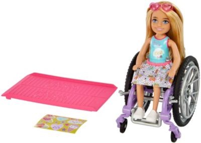 Mattel Barbie Chelsea-Puppe (blond) und Rollstuhl. Spielzeug fur Kinder ab 3 Jahren Кукла Барби Челси (блондинка) и инвалидная коляска. Игрушки для детей от 3 лет