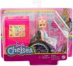 Mattel Barbie Chelsea-Puppe (blond) und Rollstuhl. Spielzeug fur Kinder ab 3 Jahren Кукла Барби Челси (блондинка) и инвалидная коляска. Игрушки для детей от 3 лет