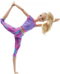 Mattel Barbie Made to Move Puppe (blond) im lila Yoga Outfit Кукла Барби Made to Move (блондинка) в фиолетовом наряде для йоги