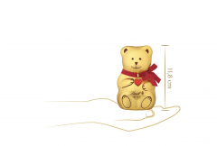 Lindt Teddy 3stk x 100g, Мишки Линдт из молочного шоколада, 12см, с красным бантом и красным сердцем, 3шт х 100г, 300г.